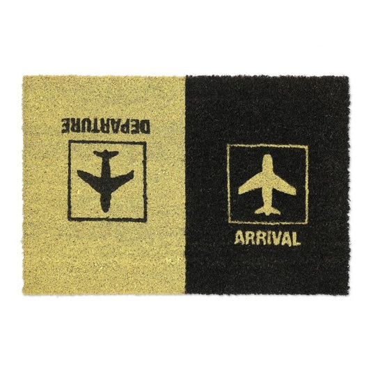 Doormat coconut fiber "Departure/Arrival"