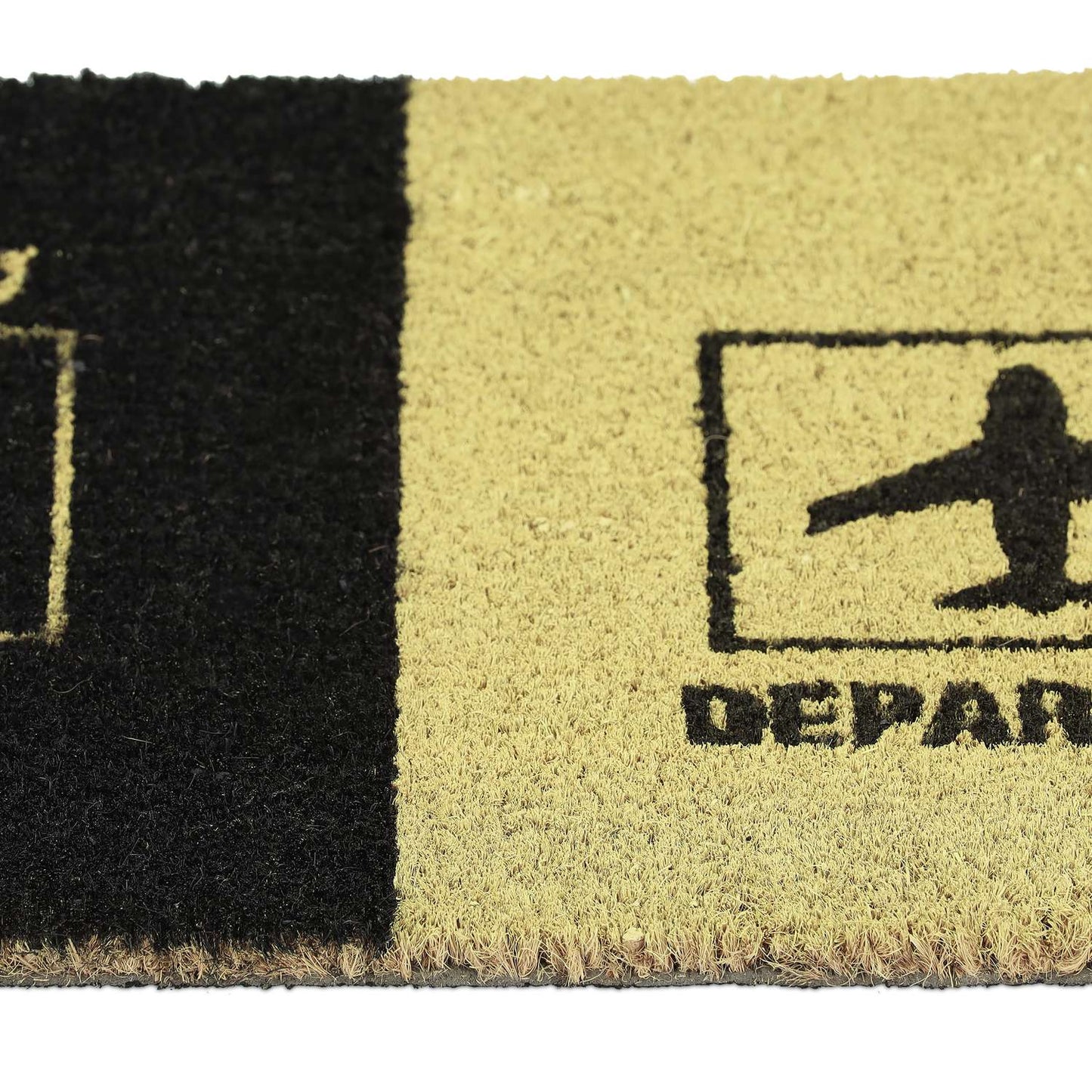 Doormat coconut fiber "Departure/Arrival"