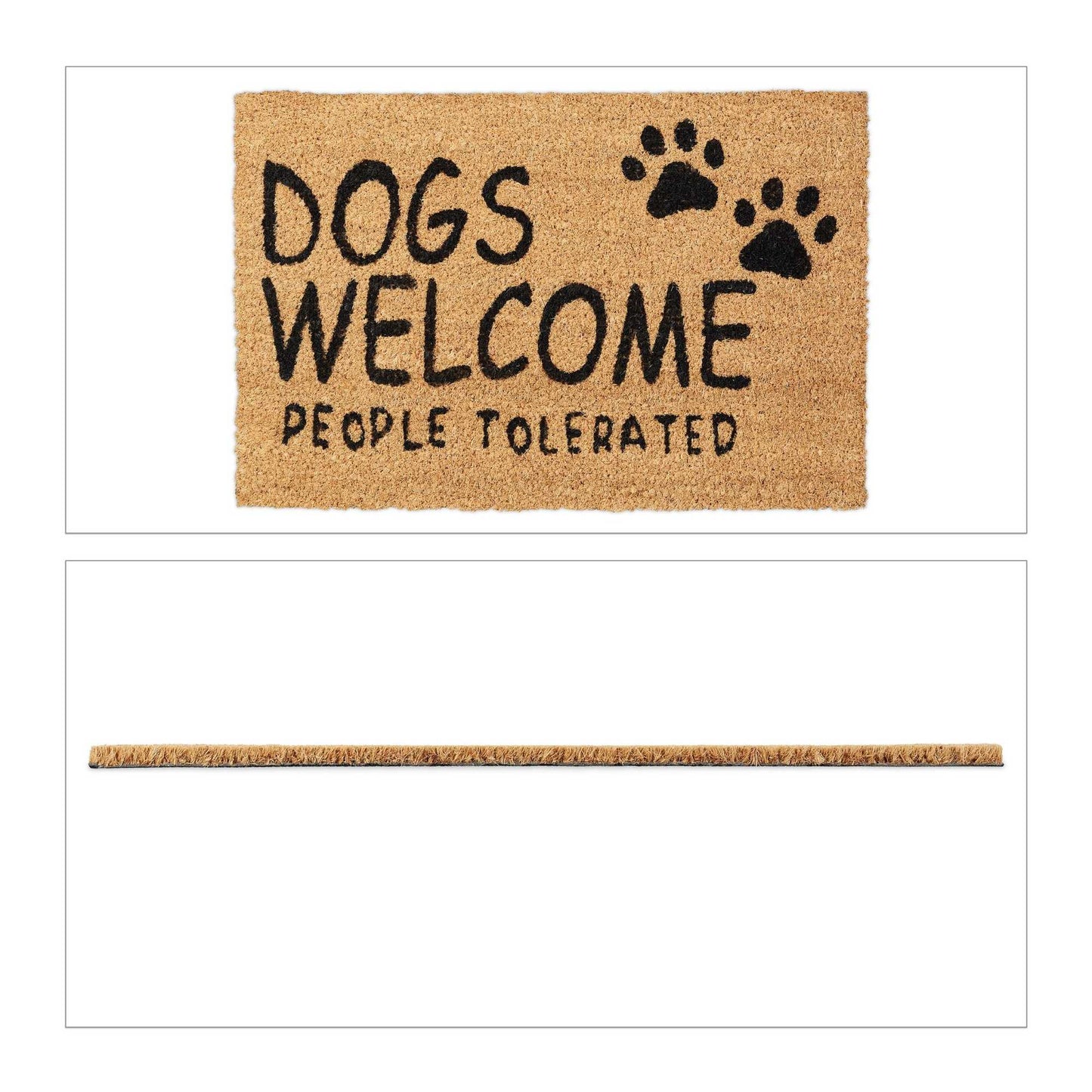 Door mat coconut fiber Dogs Welcome