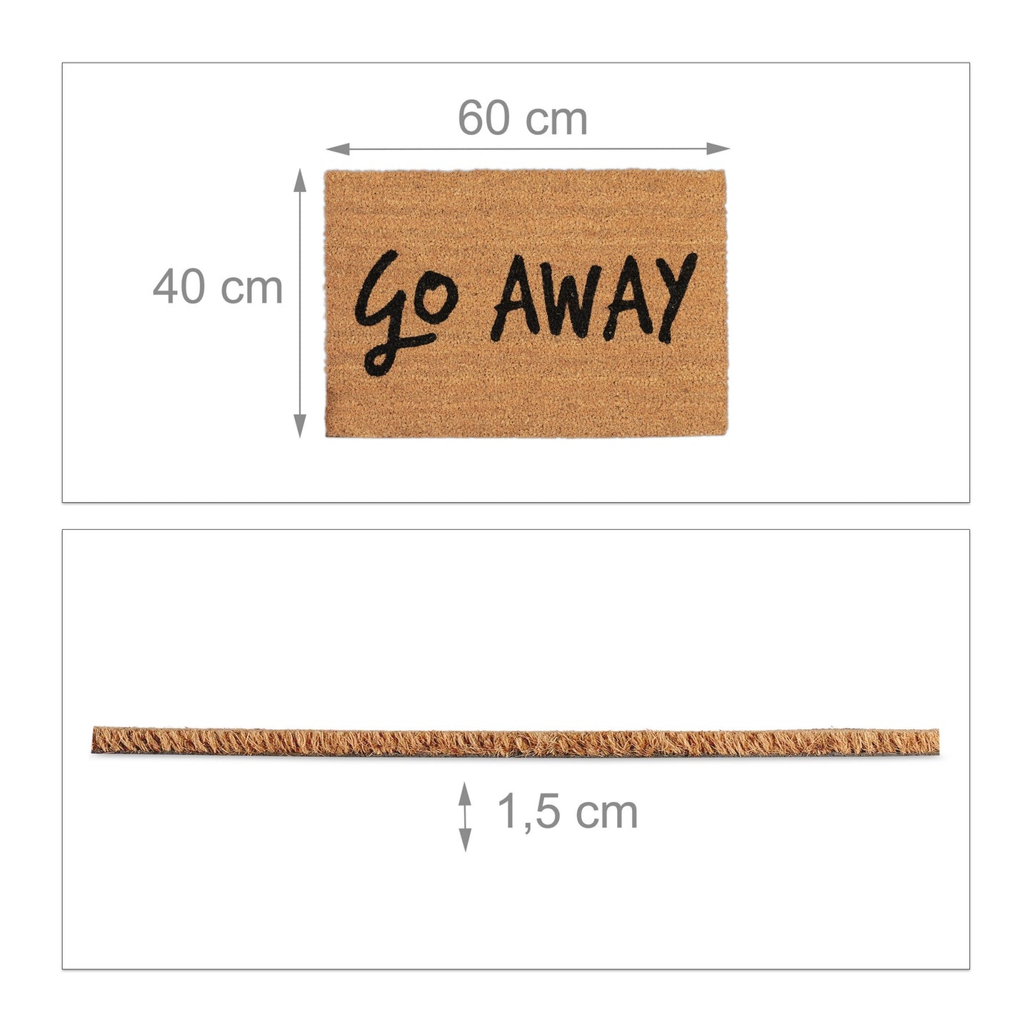 Doormat coconut fiber "Go away"