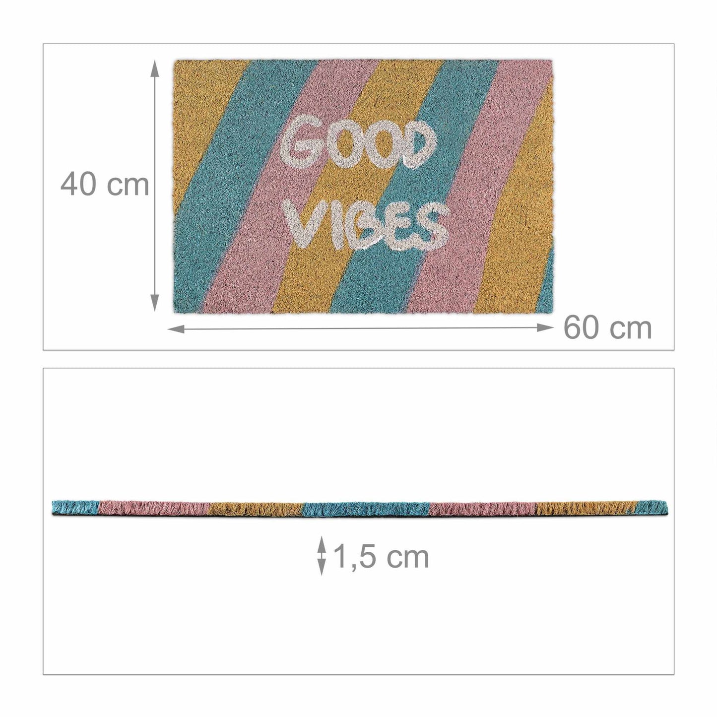 Door mat coconut fiber "Good vibes"