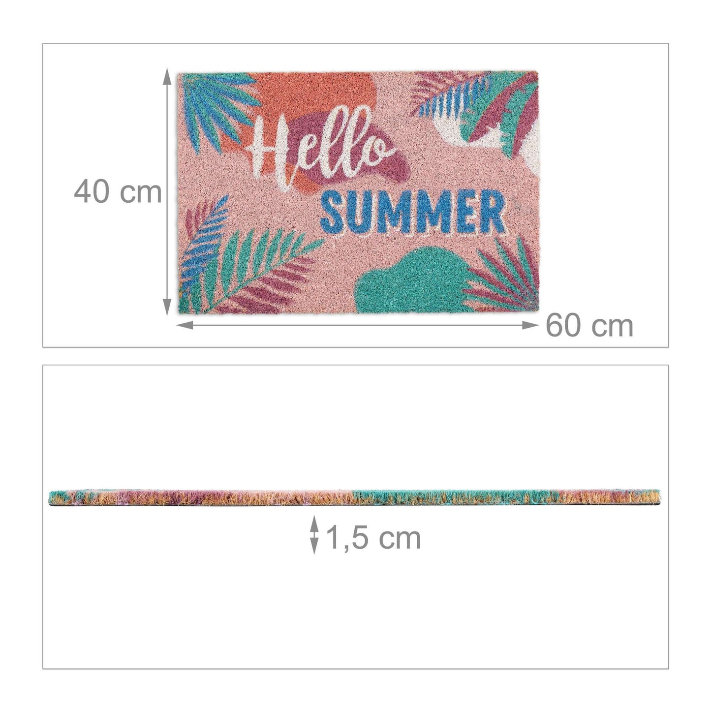 Door mat coconut fiber "Hello summer"