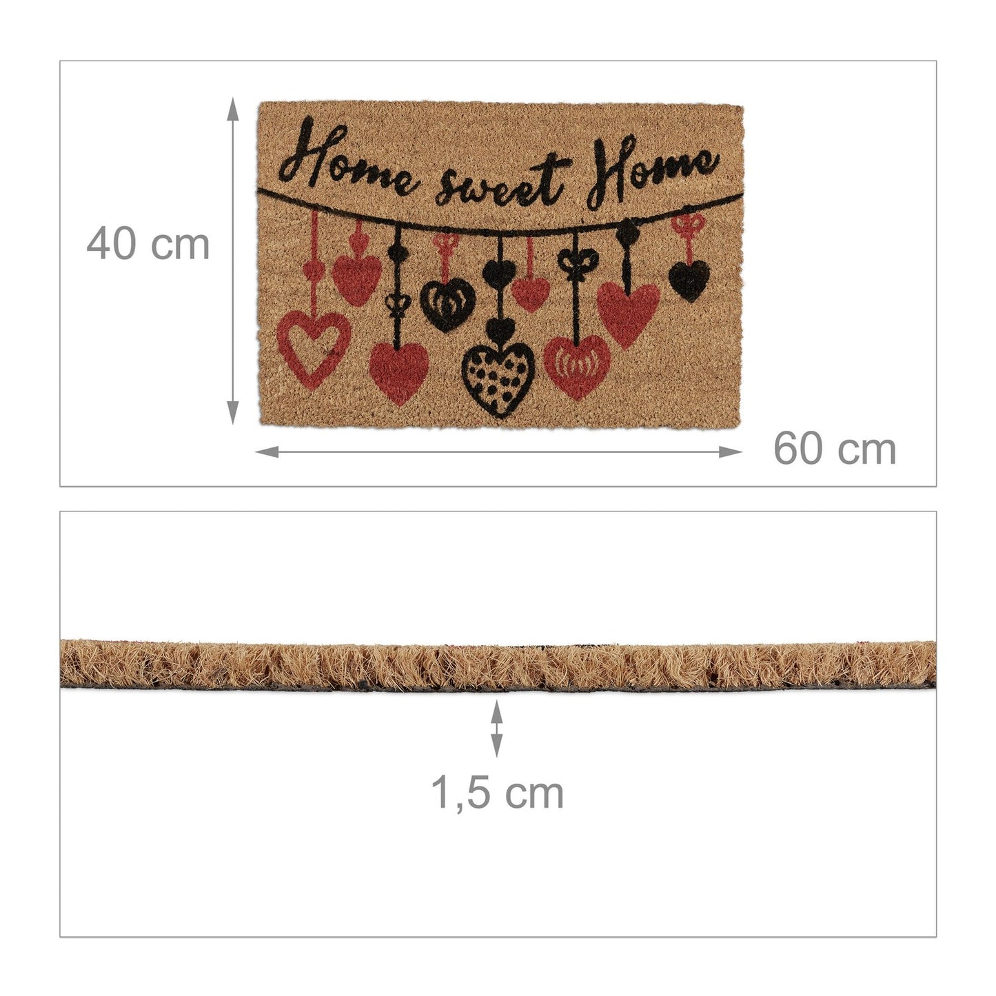 Door mat coconut fiber "Home Sweet Home"