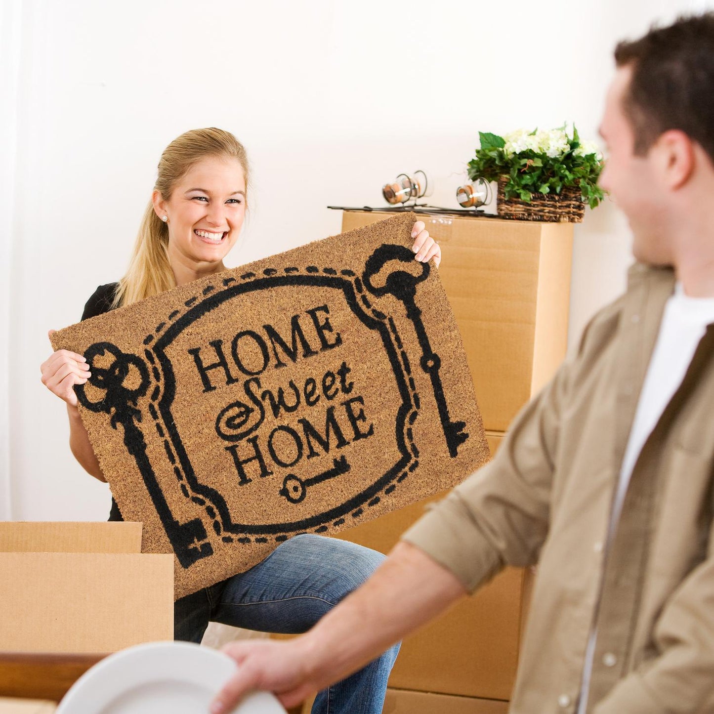 Door mat coconut fiber "Home Sweet Home"