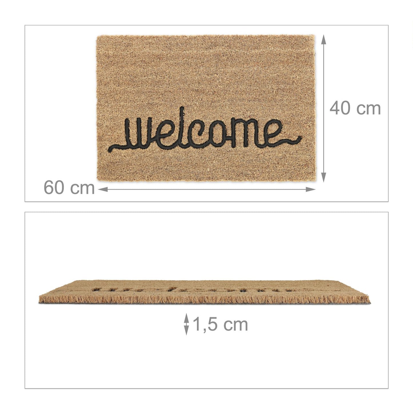 Door mat coconut fiber "Welcome"