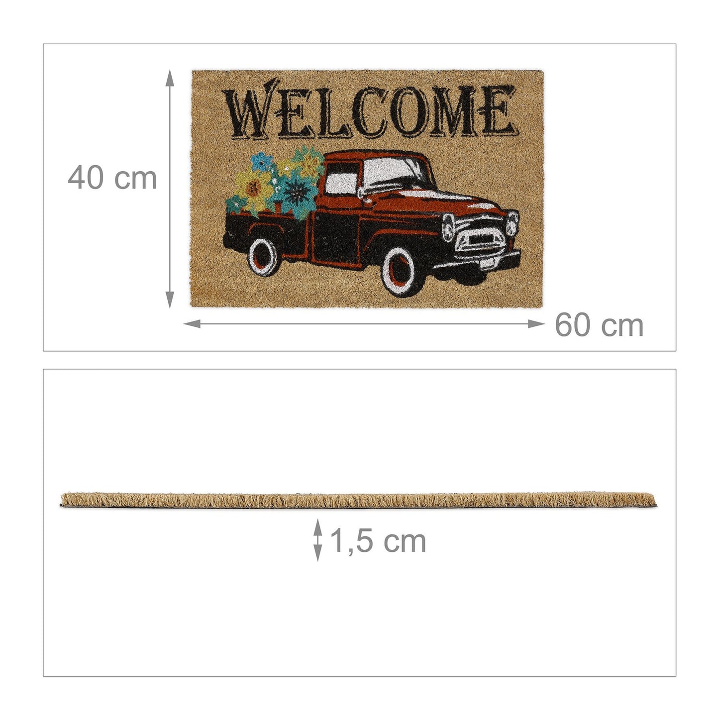 Door mat coconut fiber "Welcome" car