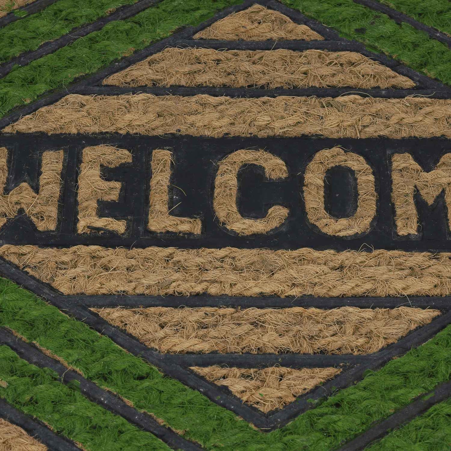 Door mat coconut fiber "Welcome" green