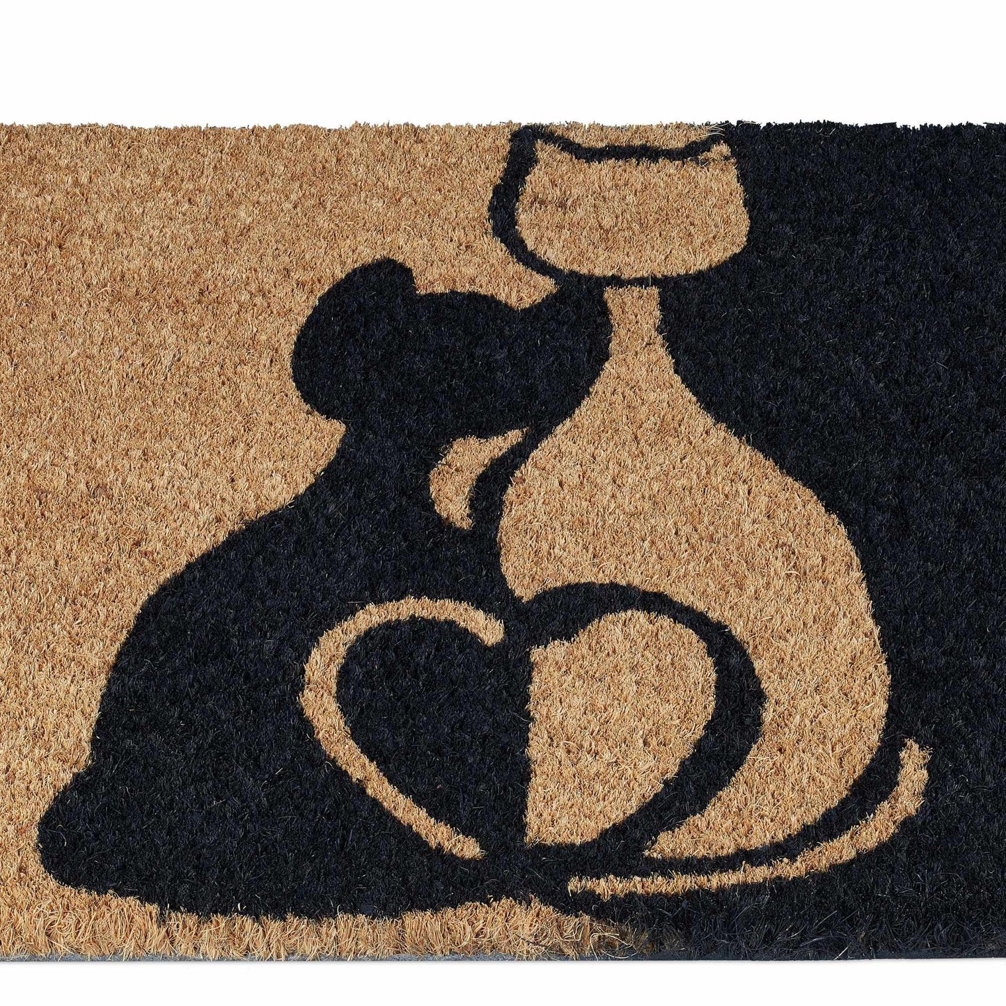 Door mat coconut fiber "Welcome" with cat