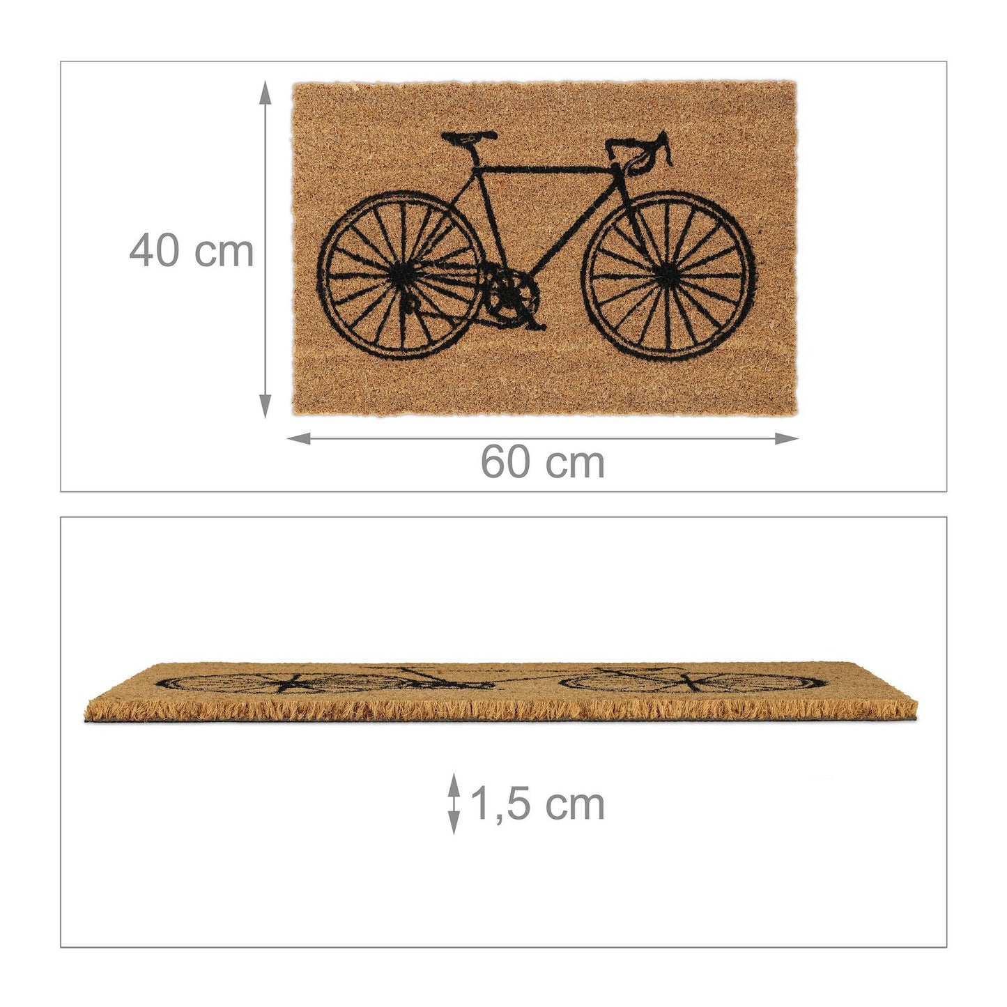 Doormat coconut fiber bicycle