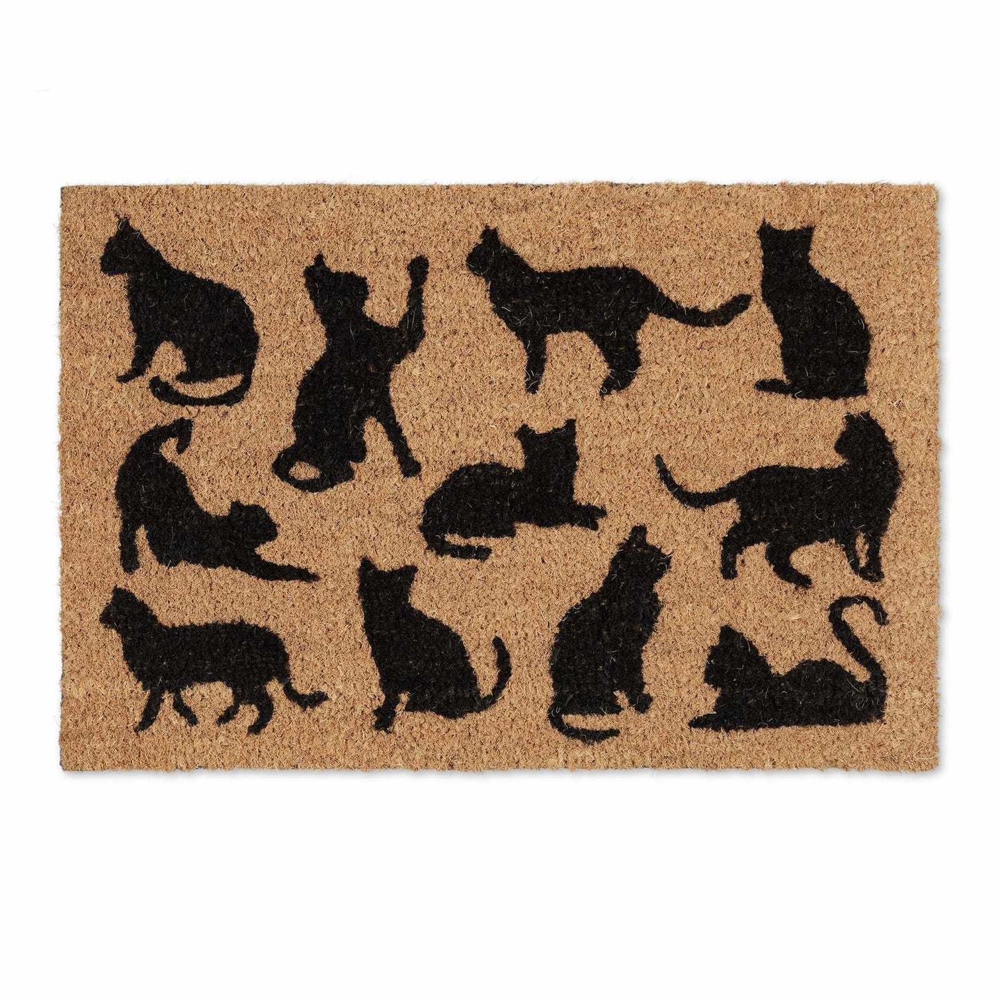 Doormat coconut fiber black cats