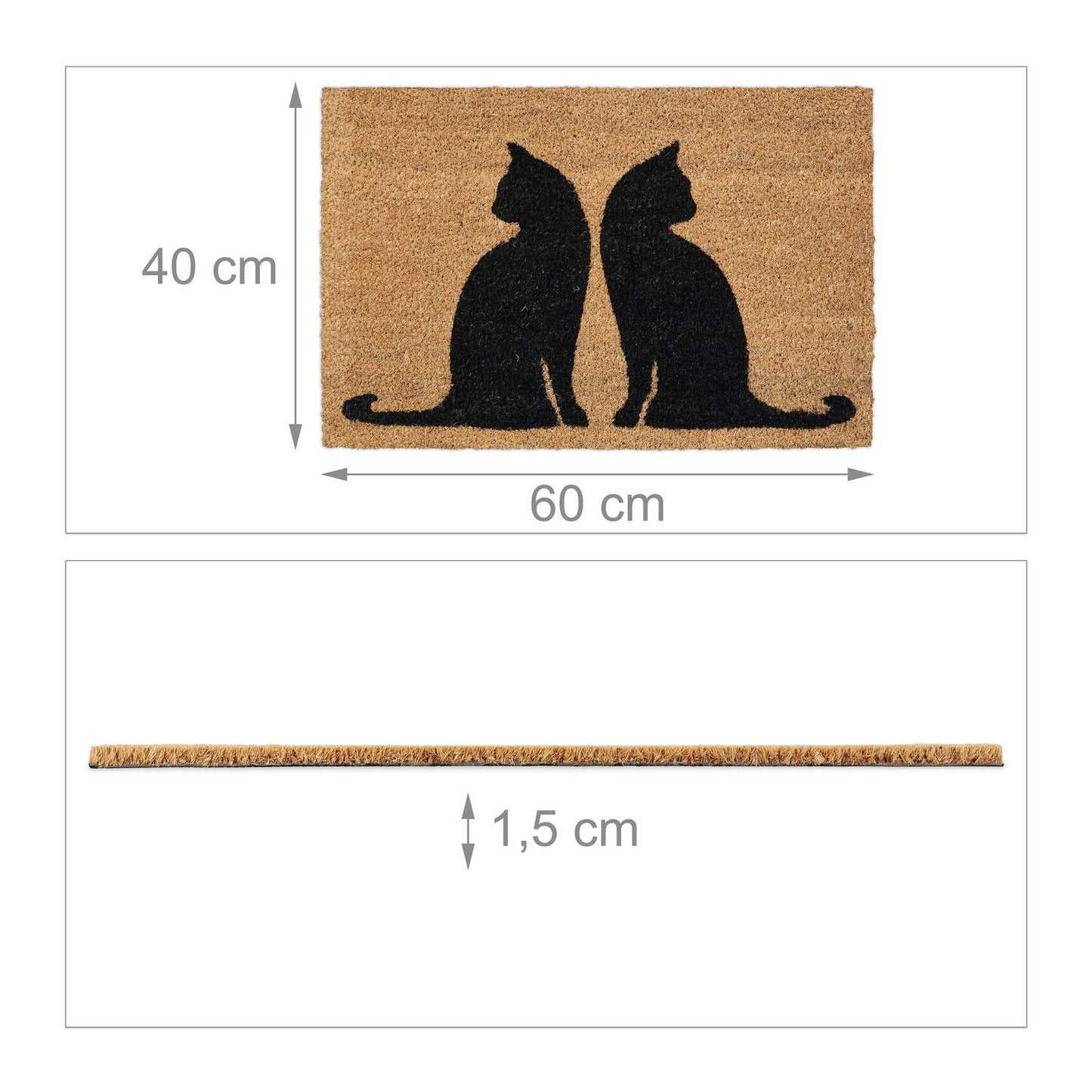 Doormat coconut fiber cats