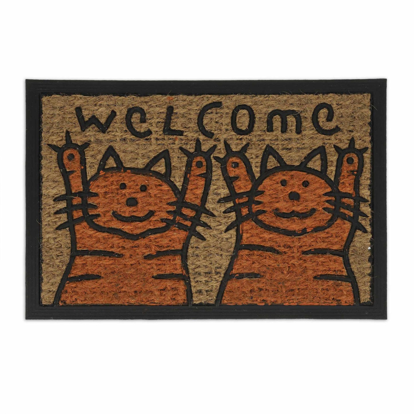 Door mat coconut fiber cats