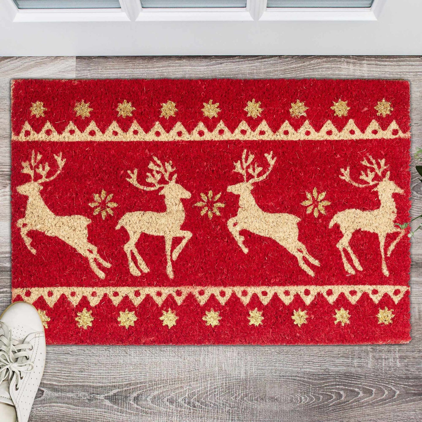 Doormat coconut fiber cleans & glitters