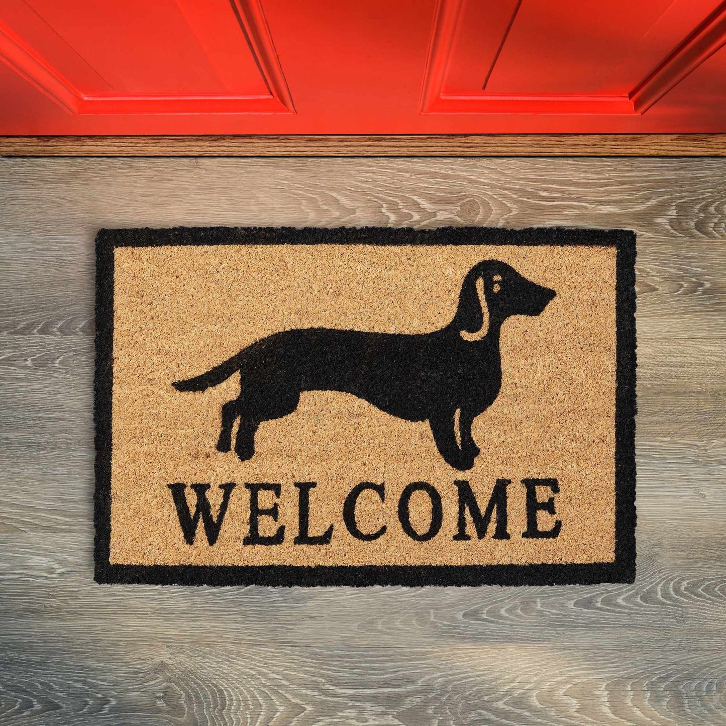 Door mat coconut fiber dachshund