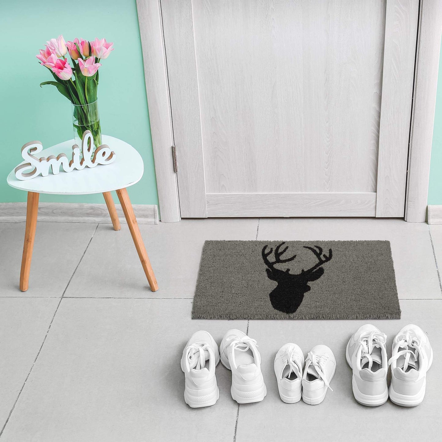 Door mat coconut fiber deer head