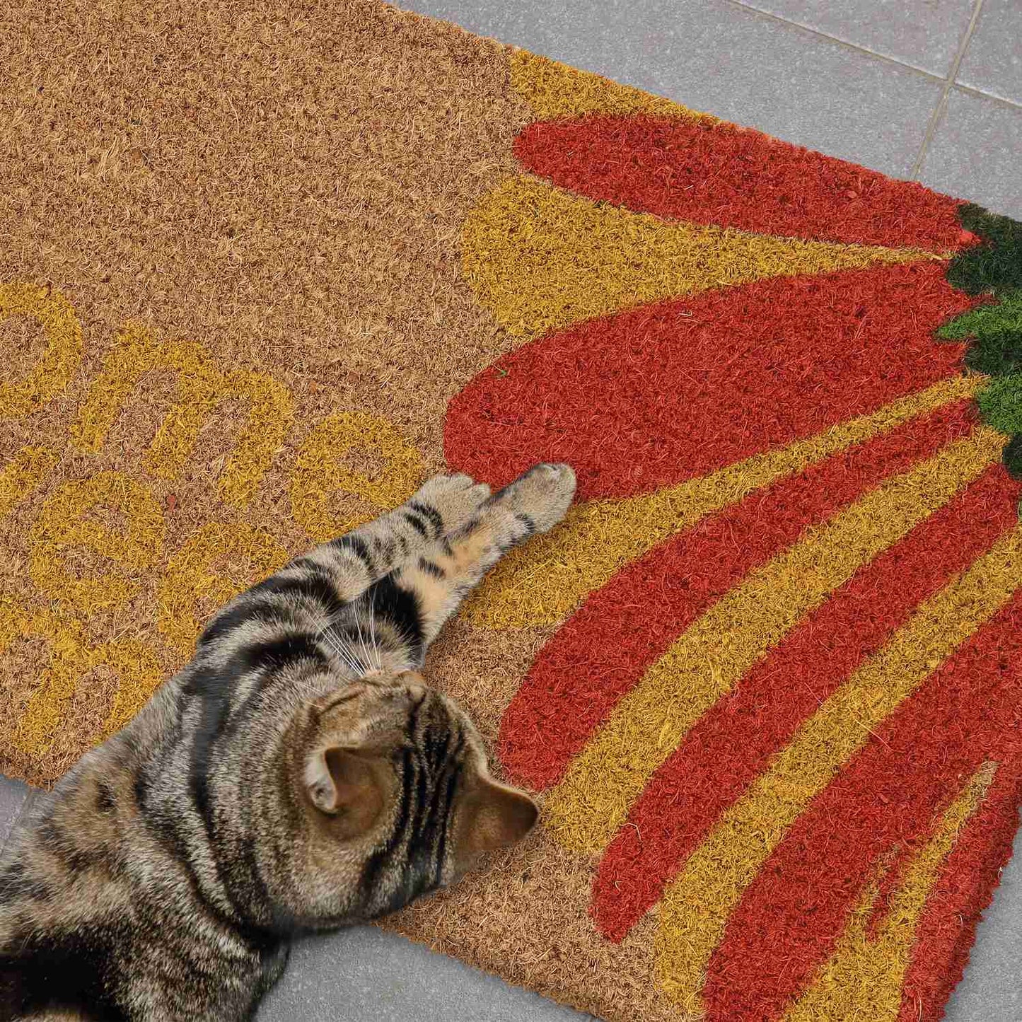 Door mat coconut fiber flower