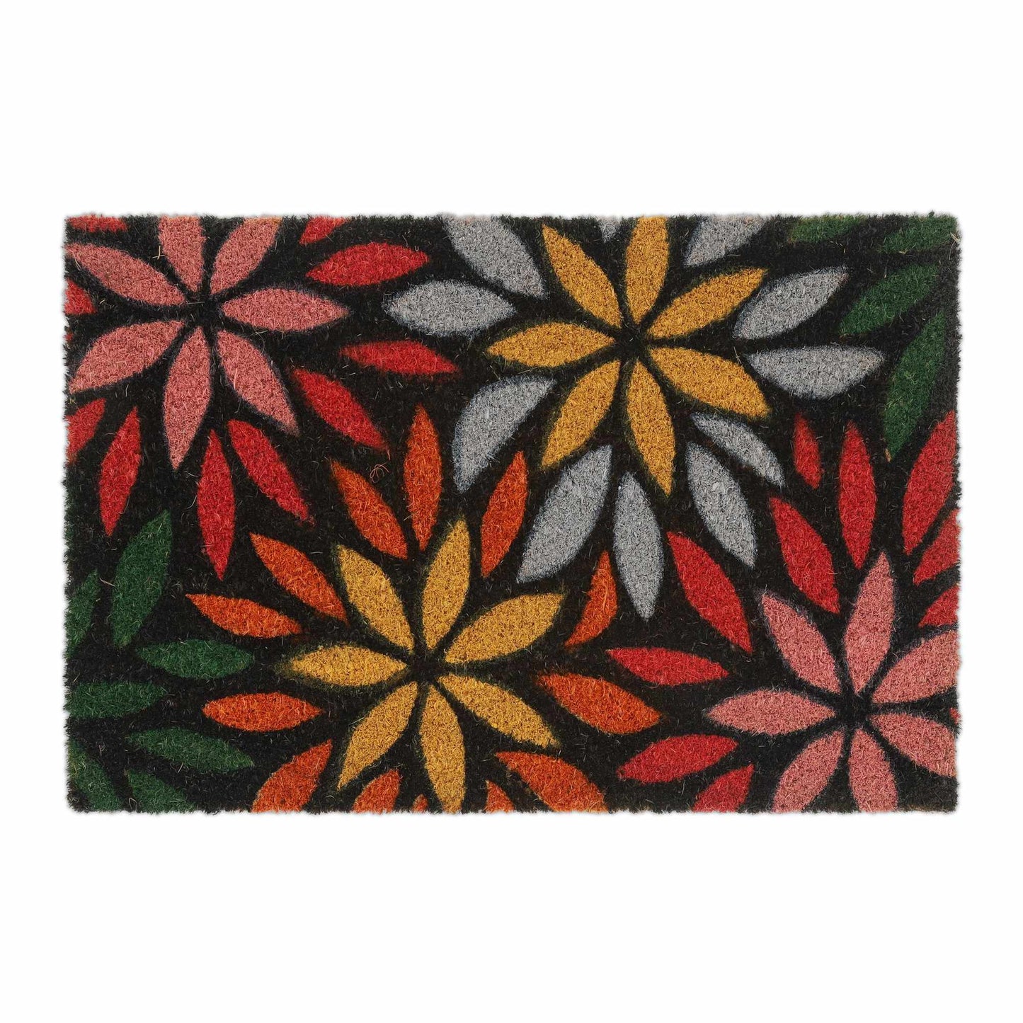Door mat coconut fiber flowers