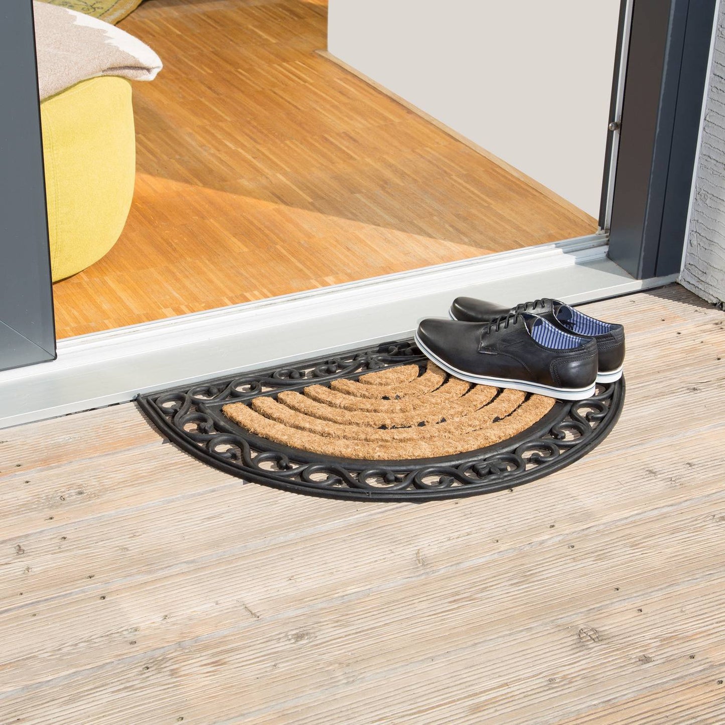 Door mat coconut fiber half moon