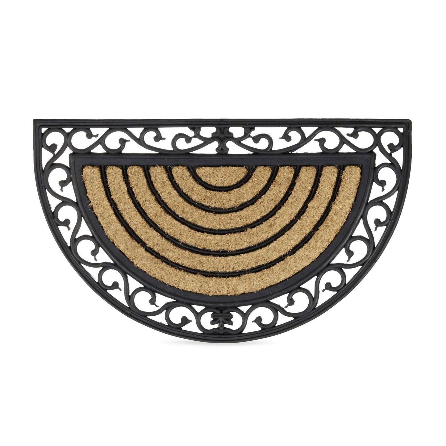 Door mat coconut fiber half moon