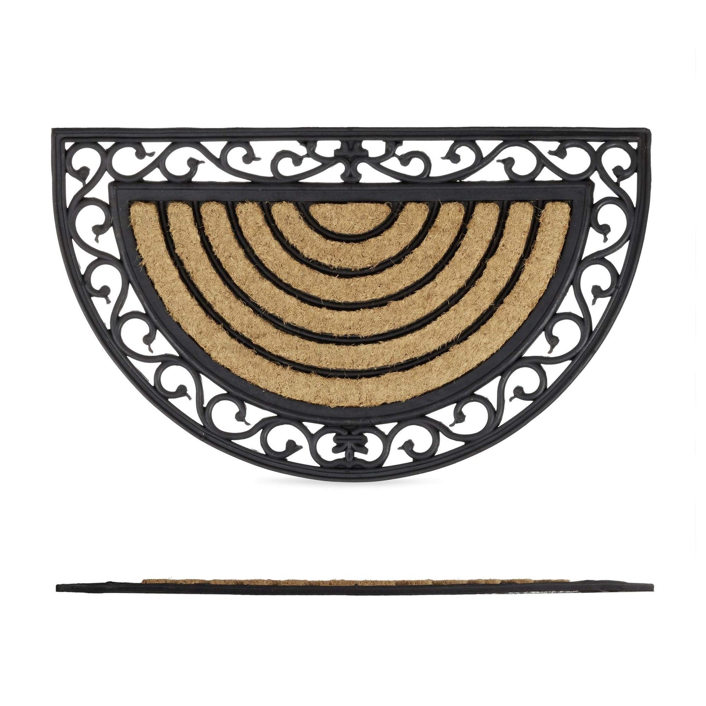Door mat coconut fiber half moon