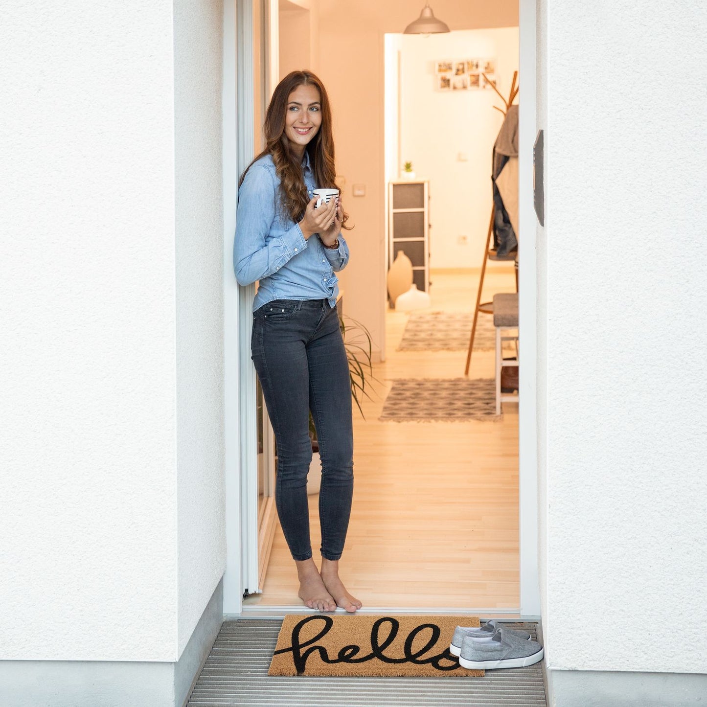 Door mat coconut fiber "hello"