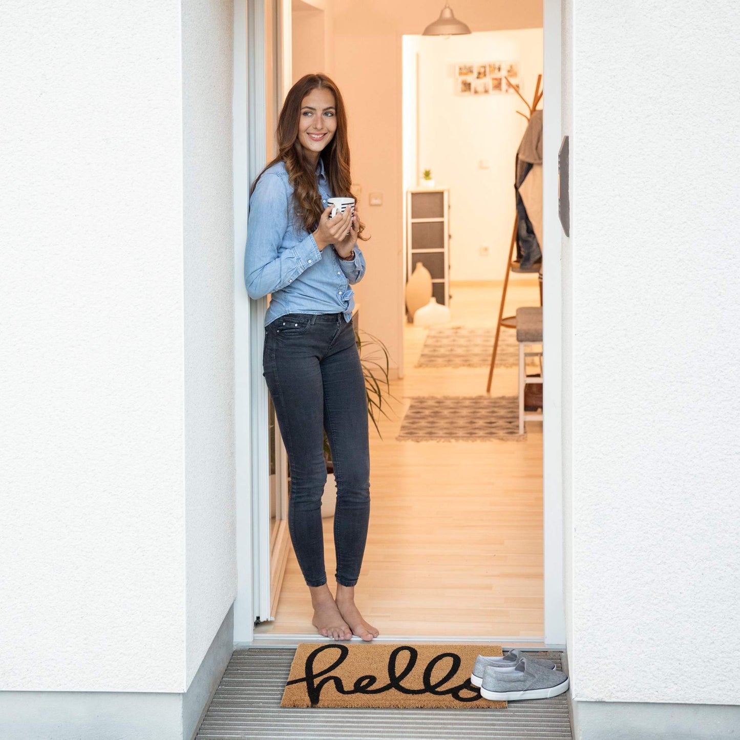 Door mat coconut fiber "hello"