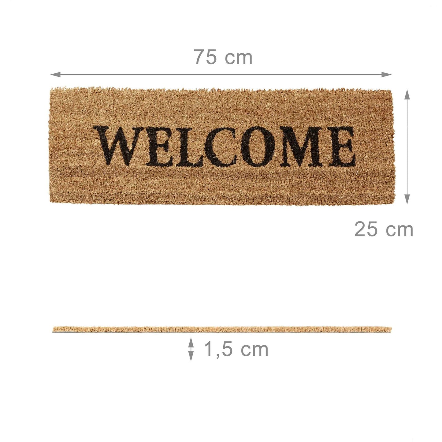 Door mat coconut fiber narrow "Welcome"