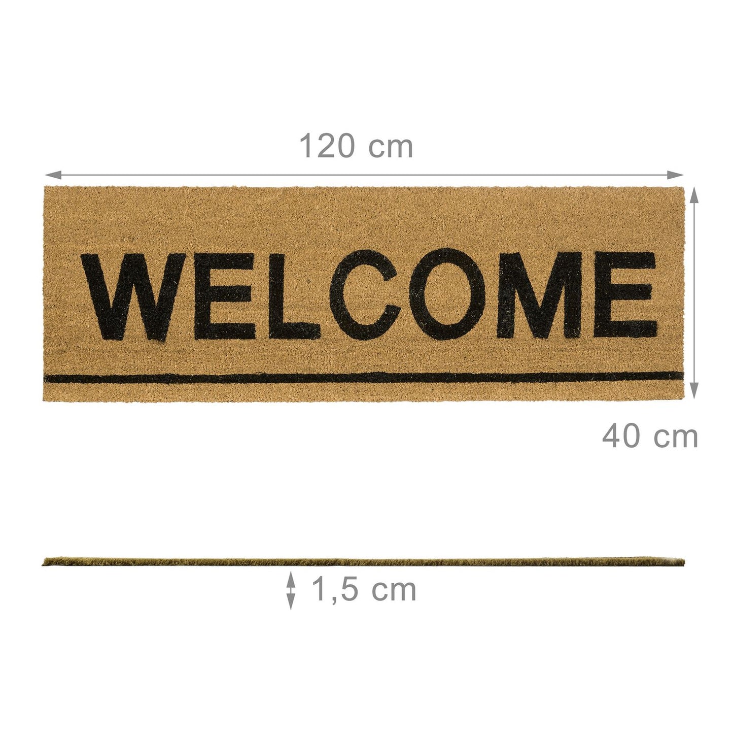 Door mat coconut fiber oblong "Welcome"