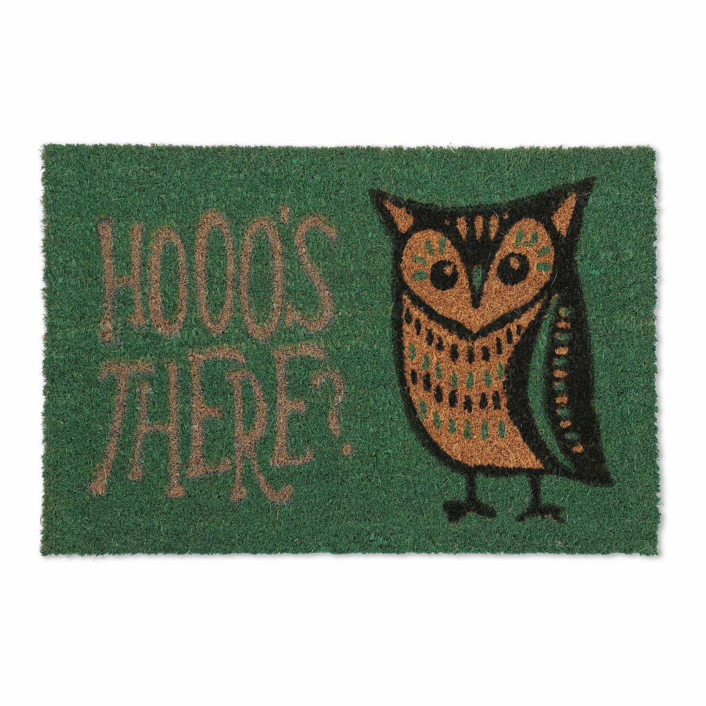 Doormat coconut fiber owl & text