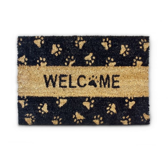 Door mat coconut fiber paws WELCOME