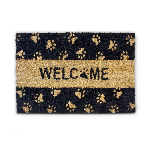 Door mat coconut fiber paws WELCOME