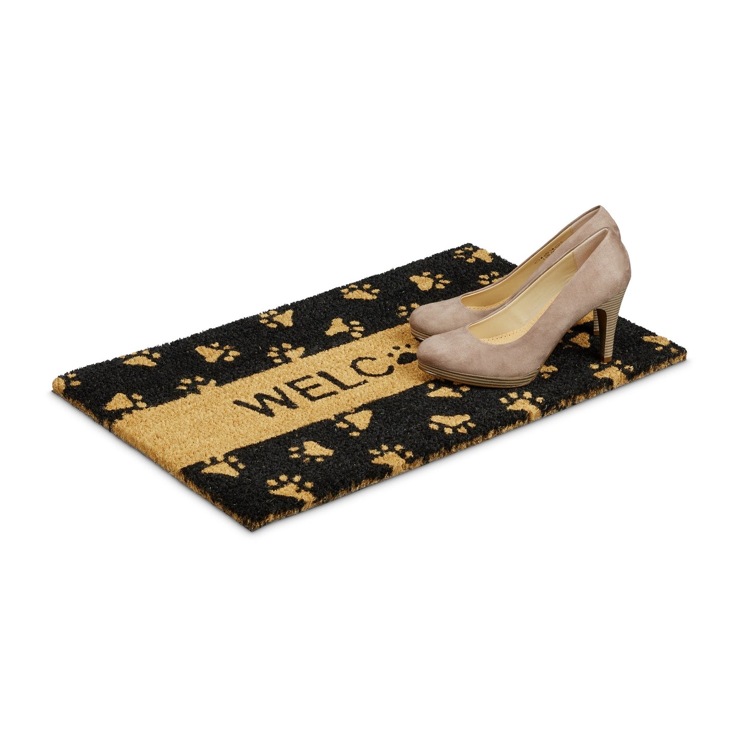 Door mat coconut fiber paws WELCOME