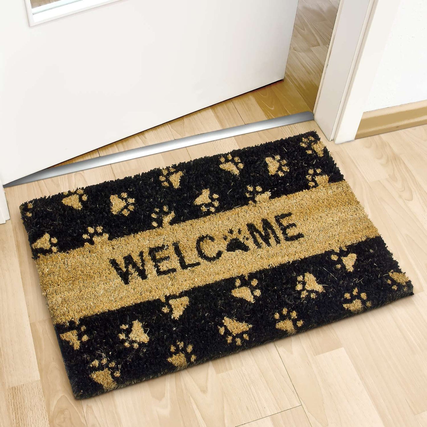 Door mat coconut fiber paws WELCOME
