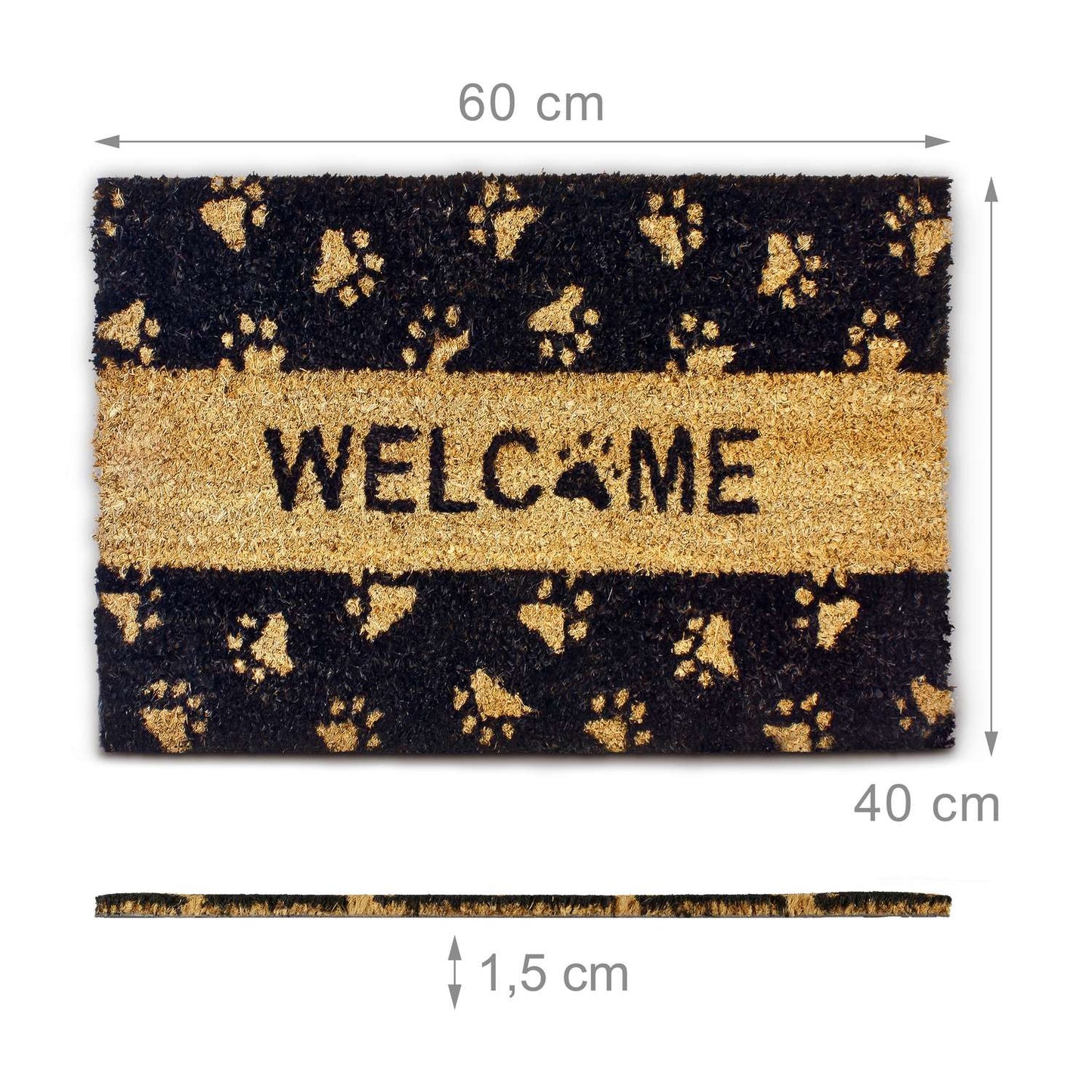 Door mat coconut fiber paws WELCOME