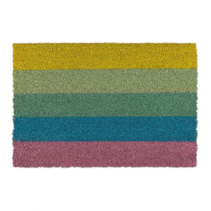 Door mat coconut fiber rainbow colored
