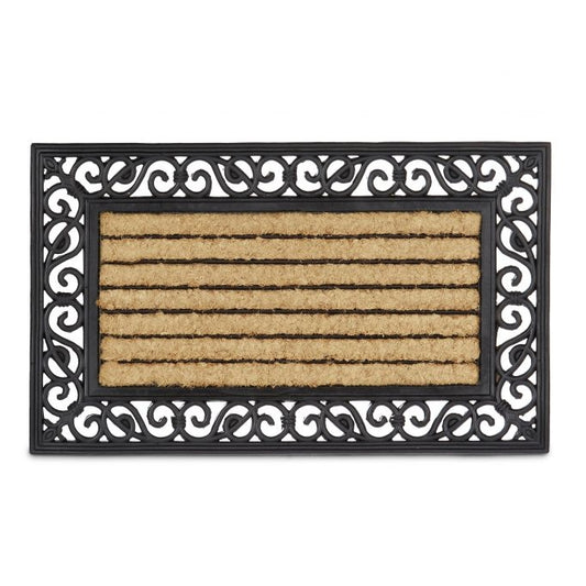 Door mat coconut fiber striped