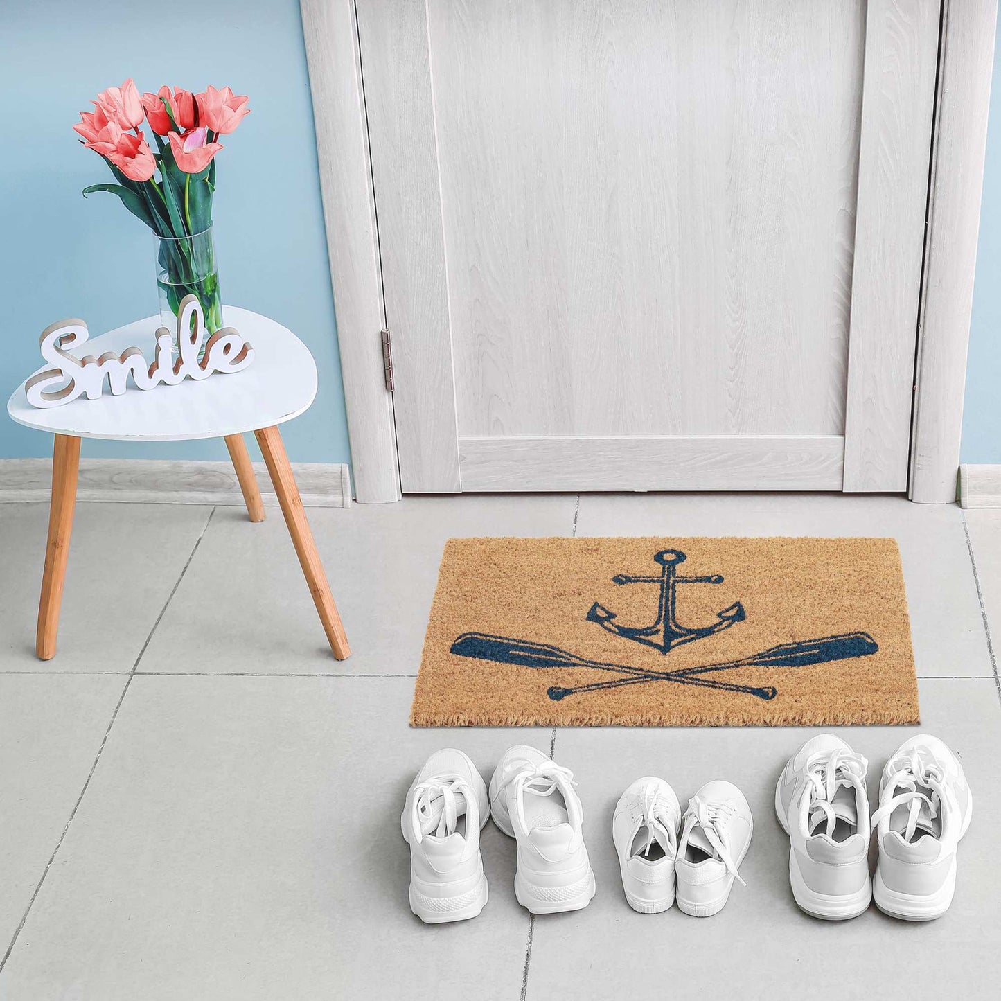 Doormat coconut fiber with anchor & oars