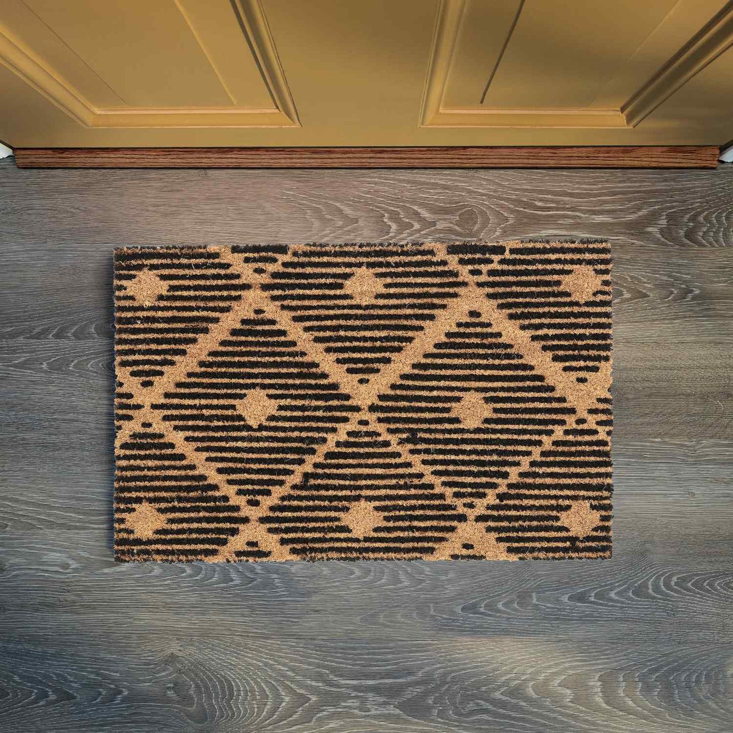 Doormat coconut fiber with checkered pattern