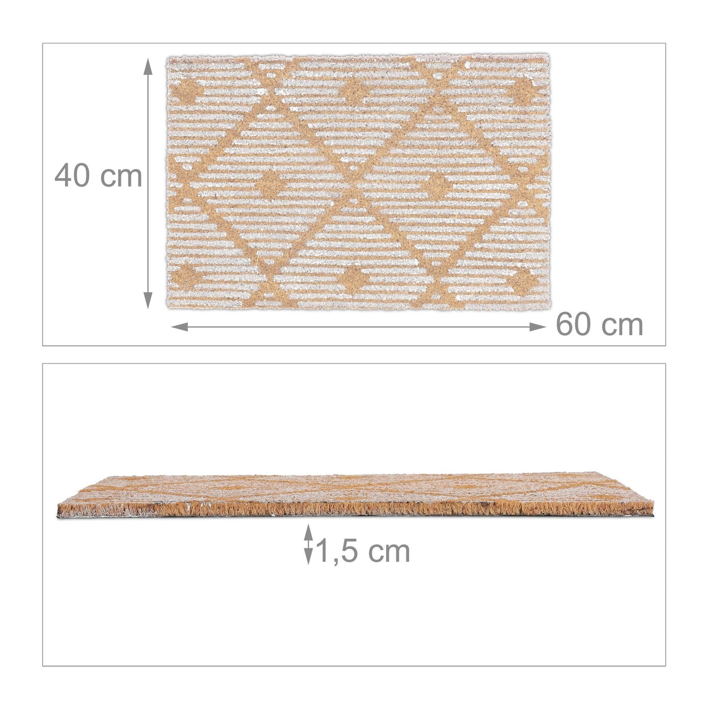 Doormat coconut fiber with checkered pattern