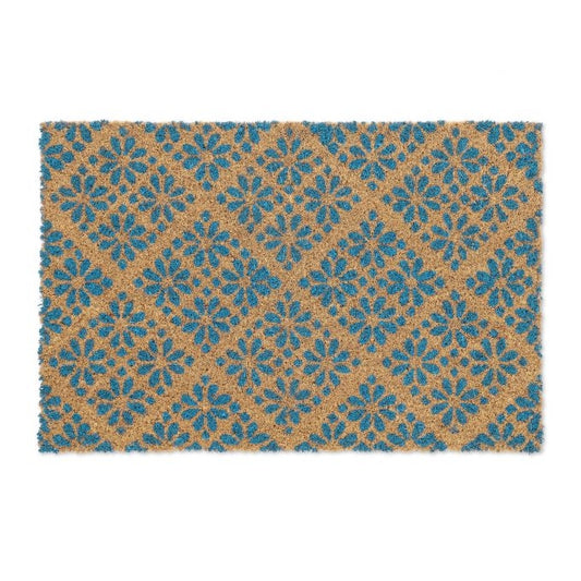 Door mat coconut fiber with floral pattern