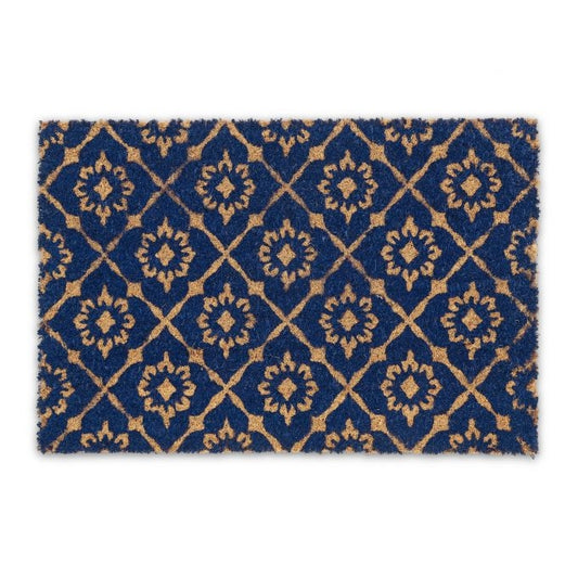 Door mat coconut fiber with floral pattern