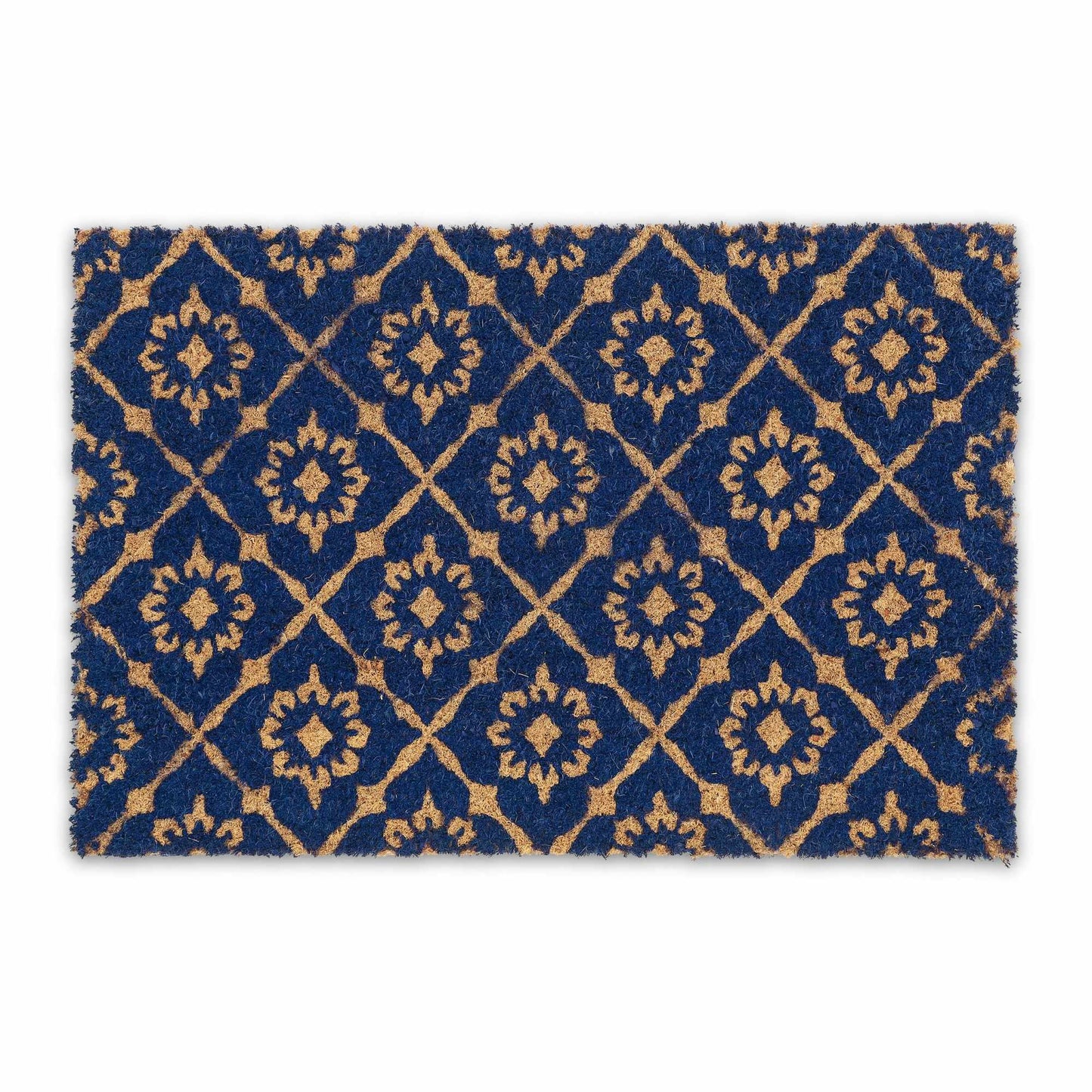 Door mat coconut fiber with floral pattern