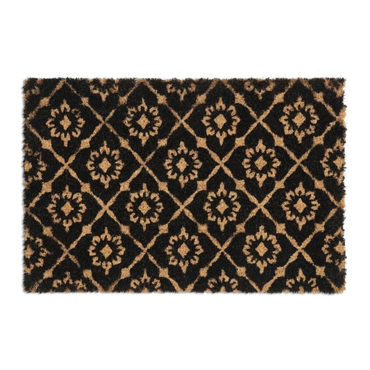 Door mat coconut fiber with floral pattern
