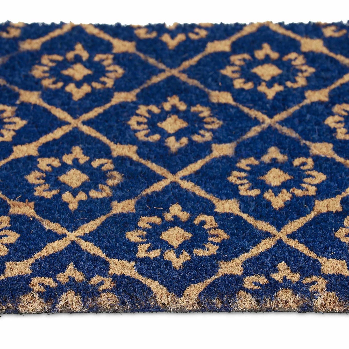 Door mat coconut fiber with floral pattern