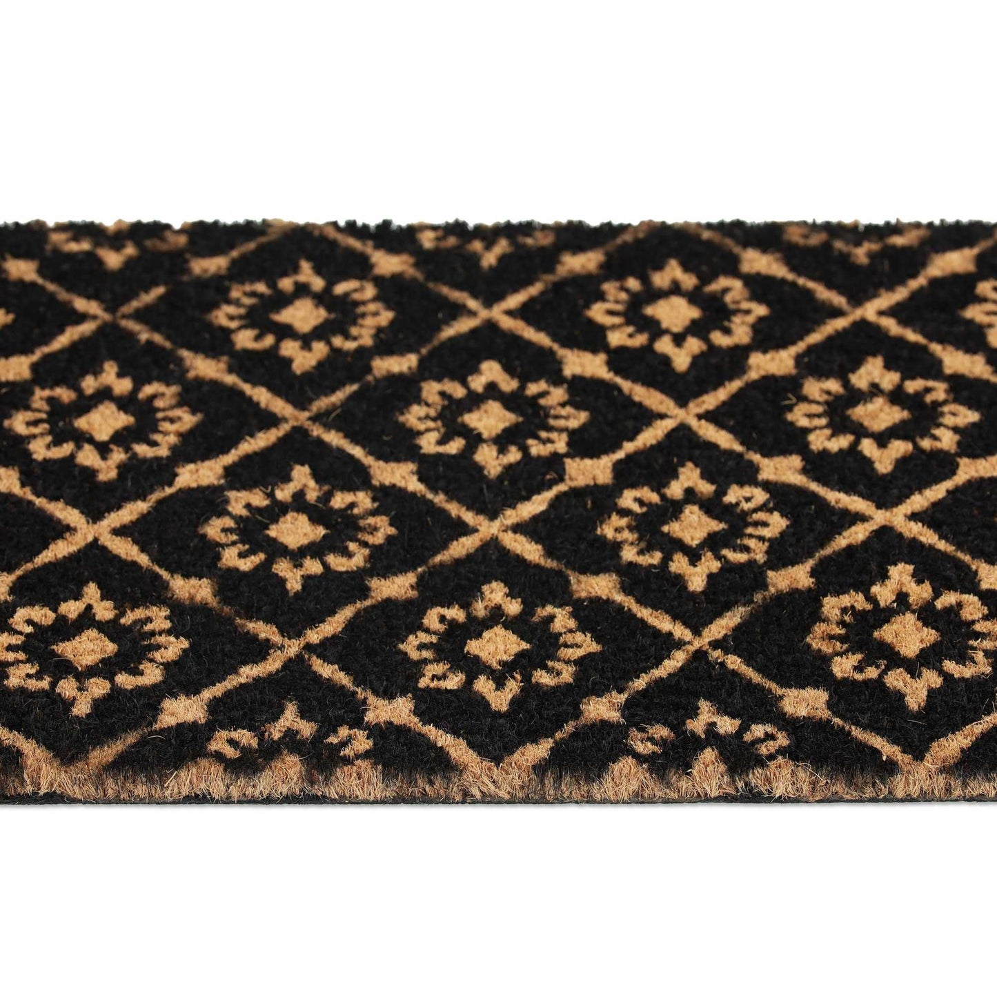 Door mat coconut fiber with floral pattern