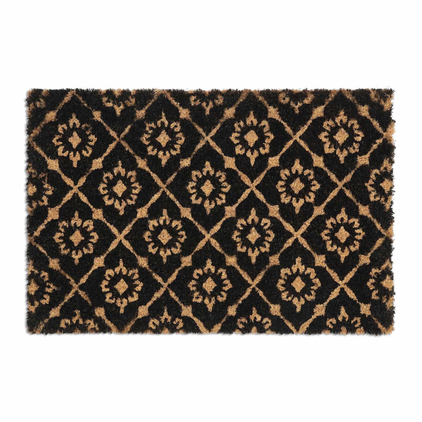 Door mat coconut fiber with floral pattern