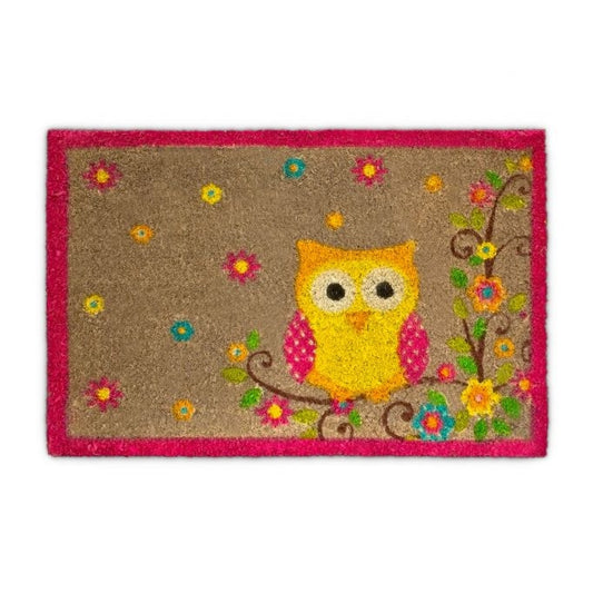 Doormat coconut fiber with owl 40x60 cm