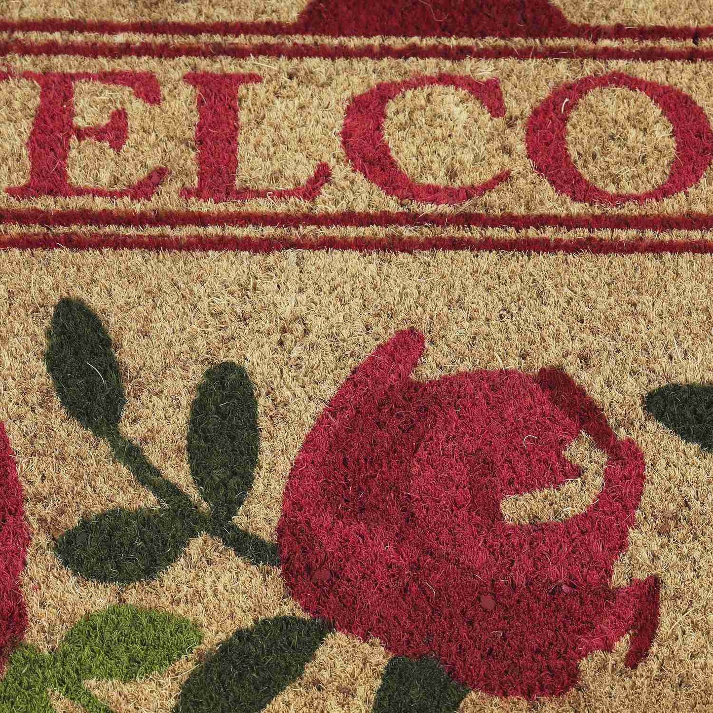 Doormat coconut fiber with roses