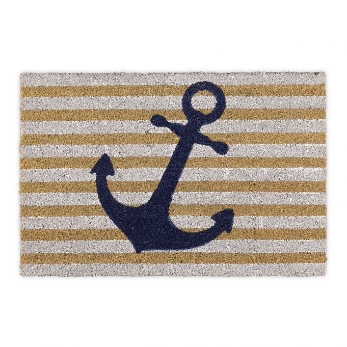 Doormat coconut fiber with stripes & anchors