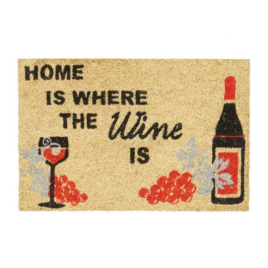 Door mat coconut fiber with wine motif